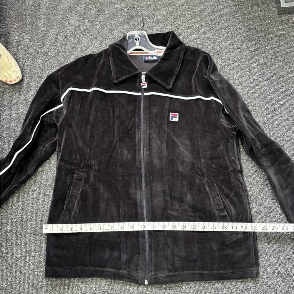 Vintage 90’s Fila Men's Black Velour Tracksuit Size Medium - Picture 5 of 10